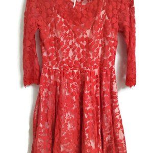 Free People red hot lace dress